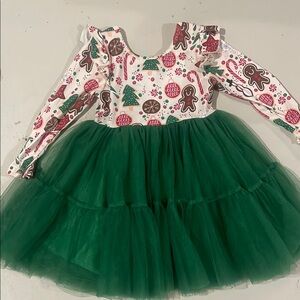 Mia Belle Girls Gingerbread Tulle Dress